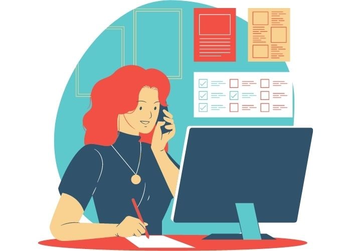 Image of an employee working for performance management system article.