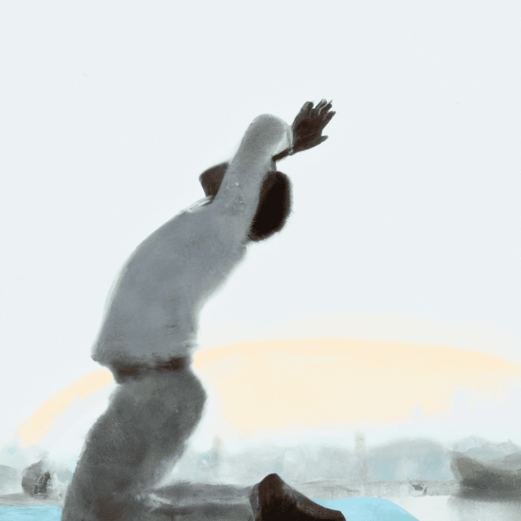 Man on his knees stretching.