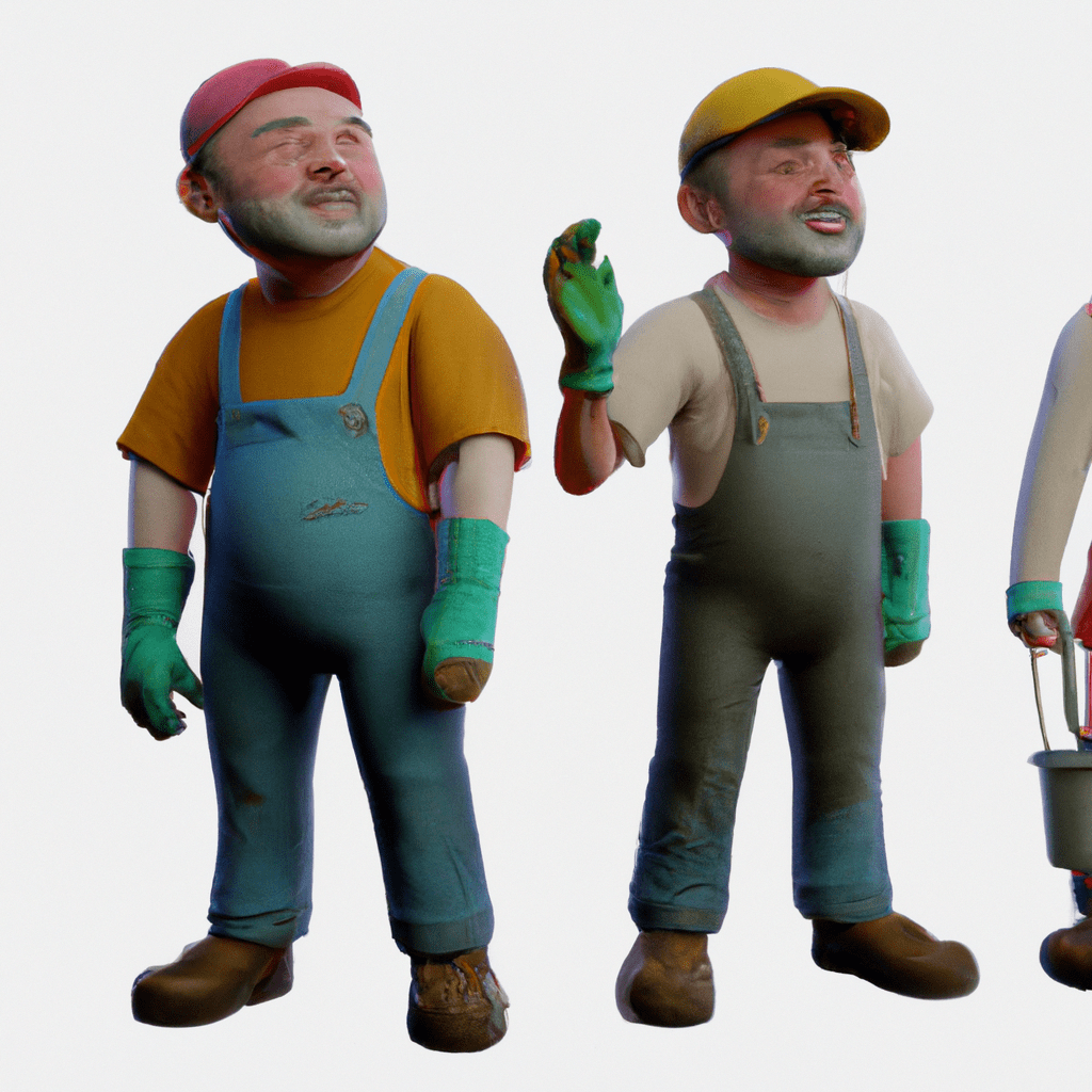 Construction workers smiling and happy.
