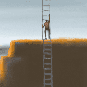 perason climbing a ladder representing goals