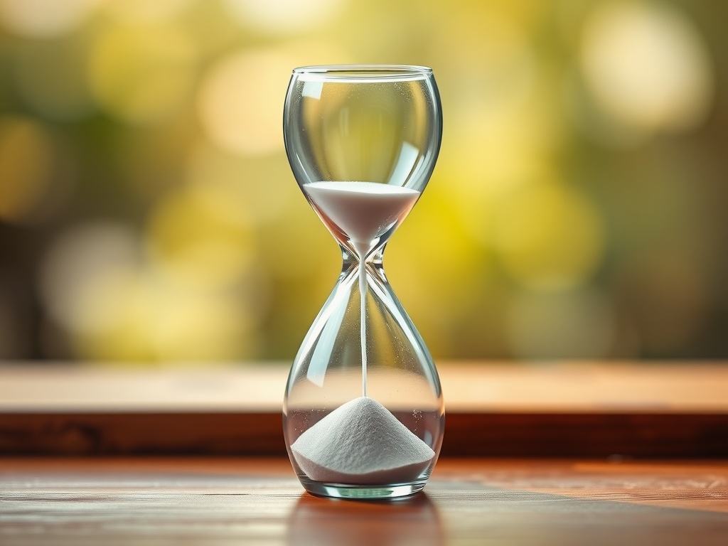 Sand running through an hour glass representing time-management.