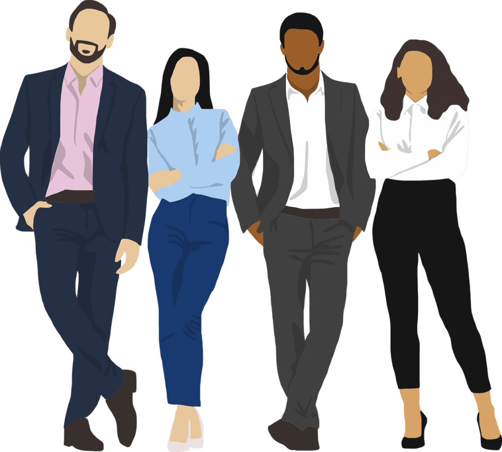 team, young, professionals
