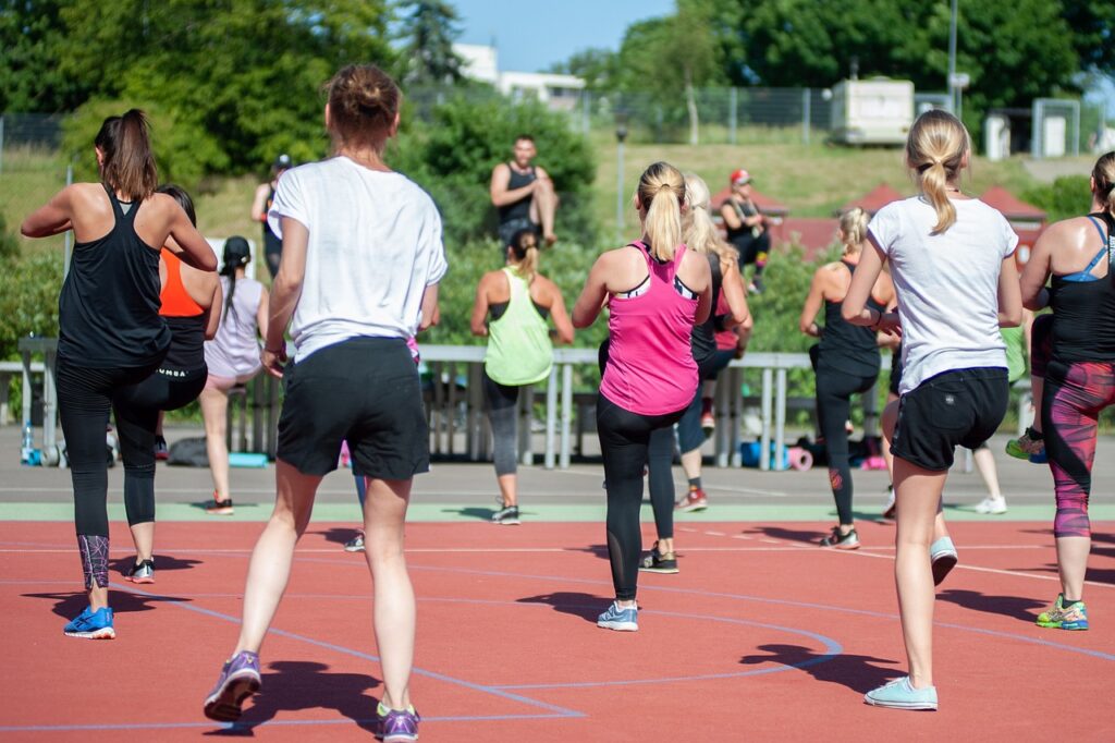 people exercising for self improvement.