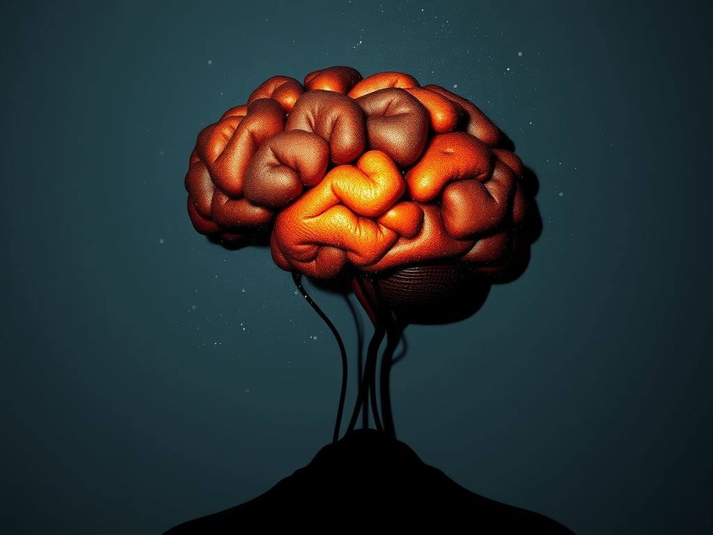 Image of a brain floating.