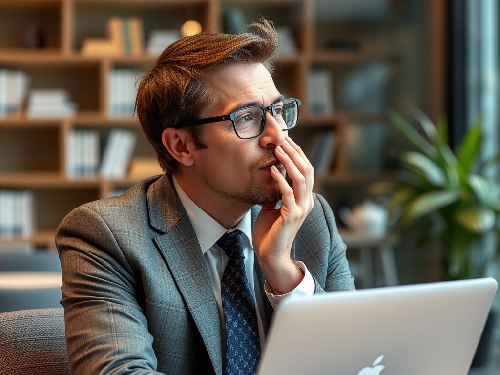 A business person working on using the kiss principle
