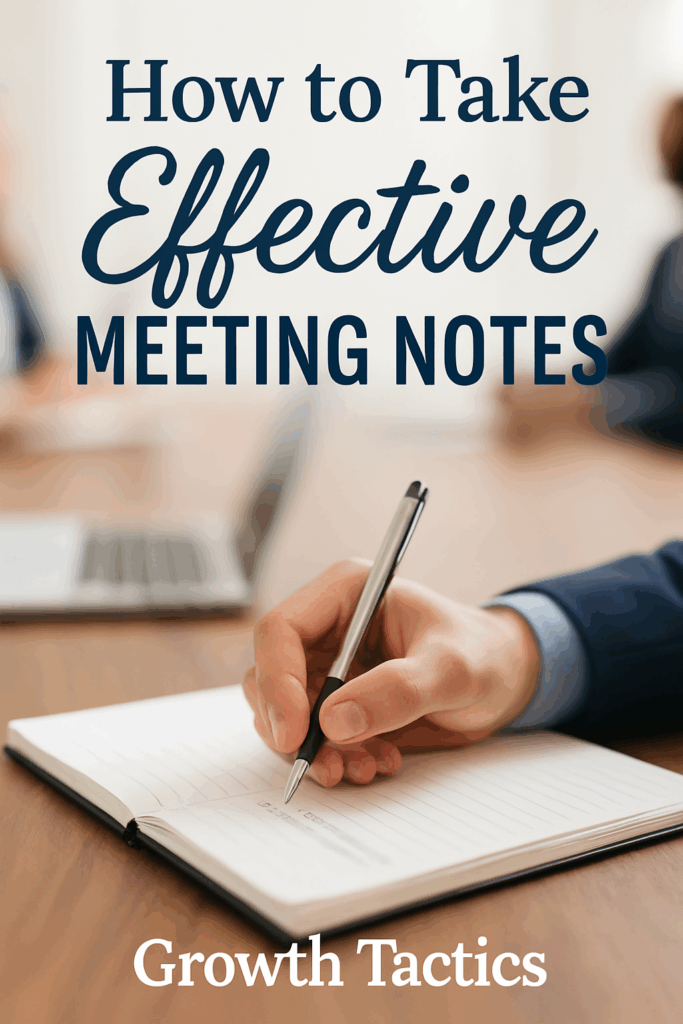 how to take effective meeting notes pin